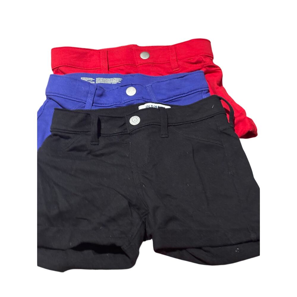 Wonder nation girls knit shorts red black blue identical adjustable waist euc